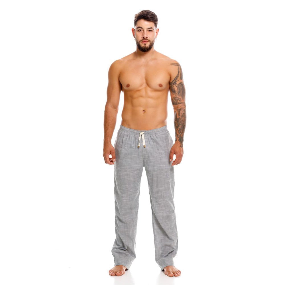 Mundo Unico men's green cotton long boxer Batista lounge underwear – front view