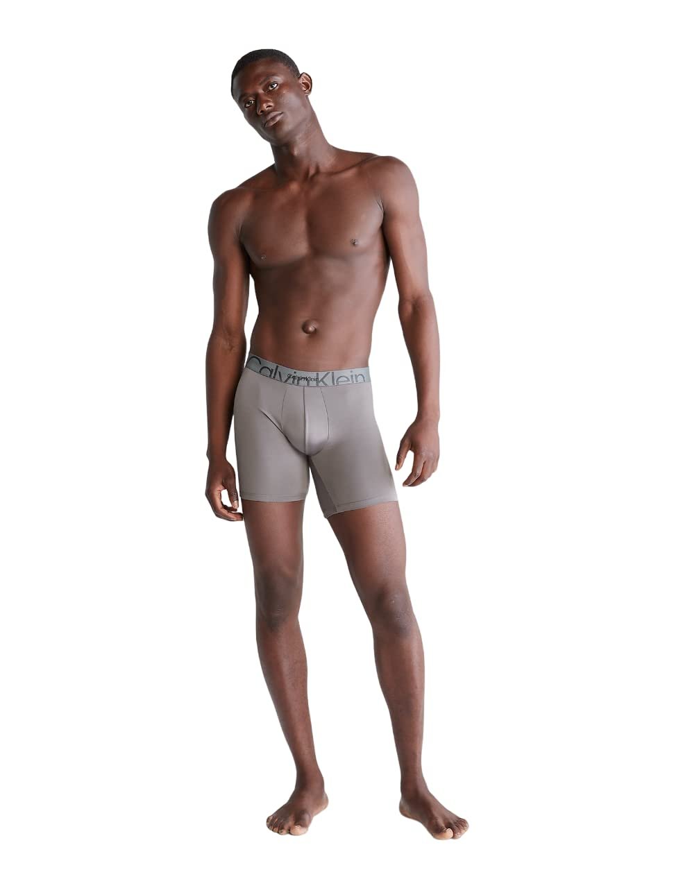 Calvin Klein Men's Embossed Icon Micro Long Boxer Brief - Recycled Fabric