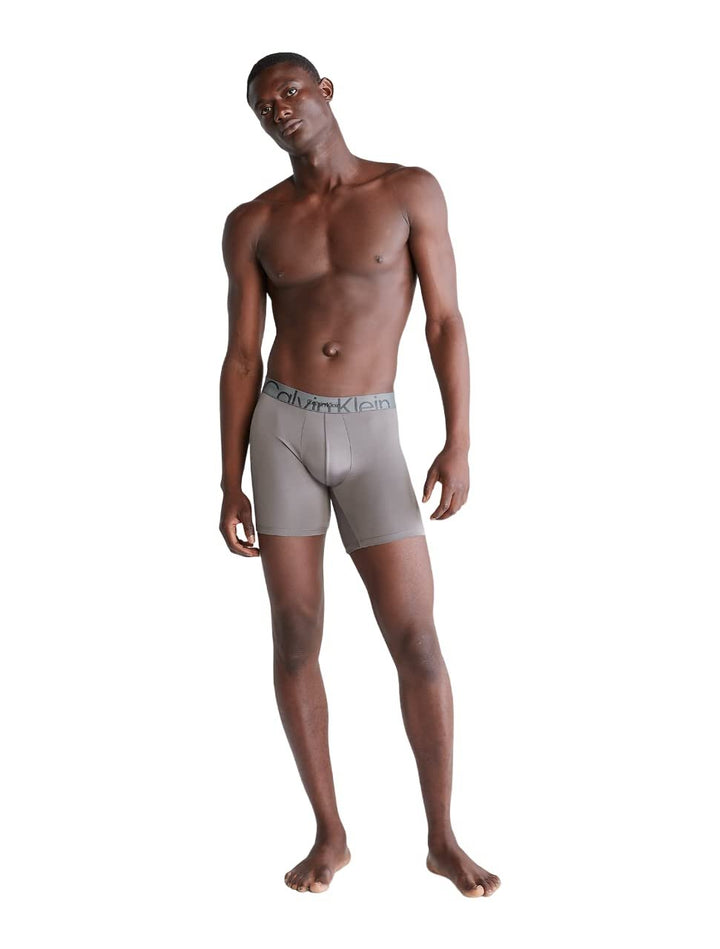 Calvin Klein Men's Embossed Icon Micro Long Boxer Brief - Recycled Fabric