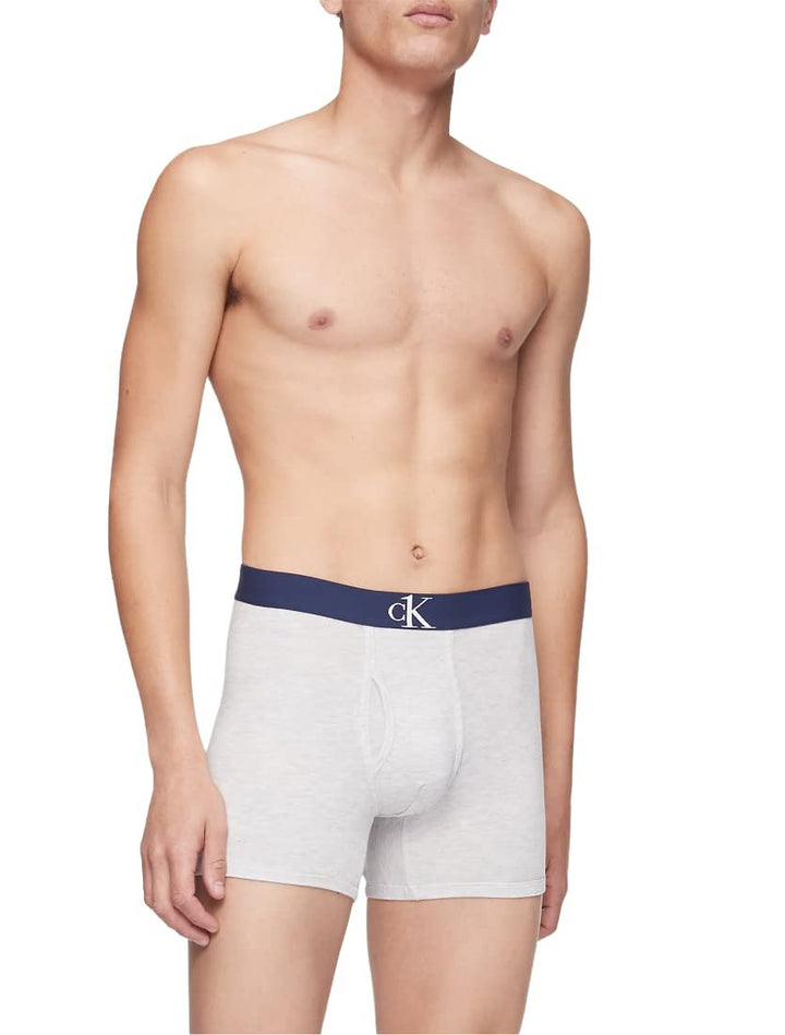 Calvin Klein CK One Plush Boxer Brief | Ultra-Soft Comfort Underwear | Blue Shadow