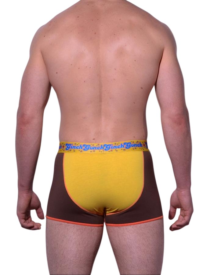 Ginch Gonch Lemon Head Trunk - Yellow Cotton Stretch Color Block Underwear