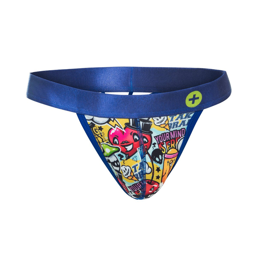MaleBasics Hipster Thong for Men – Low Rise Seamless Pouch Underwear with Fun Comic Prints