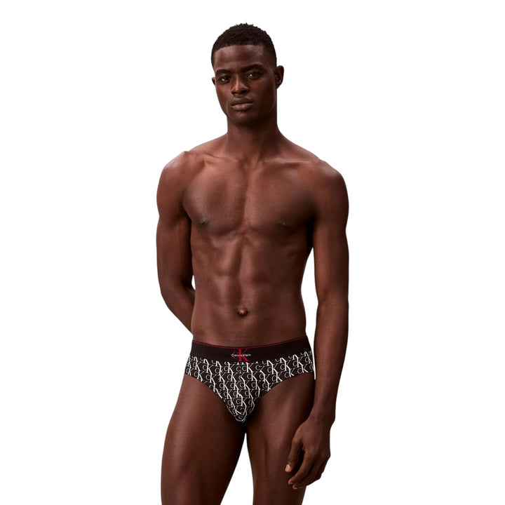 Men's Graphic Monogram Microfiber Stretch Hip Briefs | Moisture-Wicking, Quick-Dry