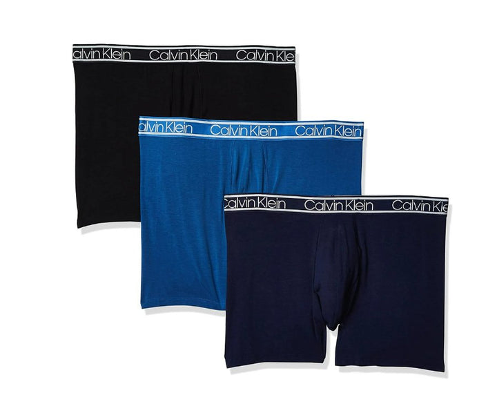 Calvin Klein Men`s Bamboo Comfort Boxer Briefs 3Pk (Black/Obsidian/Blue) XLarge