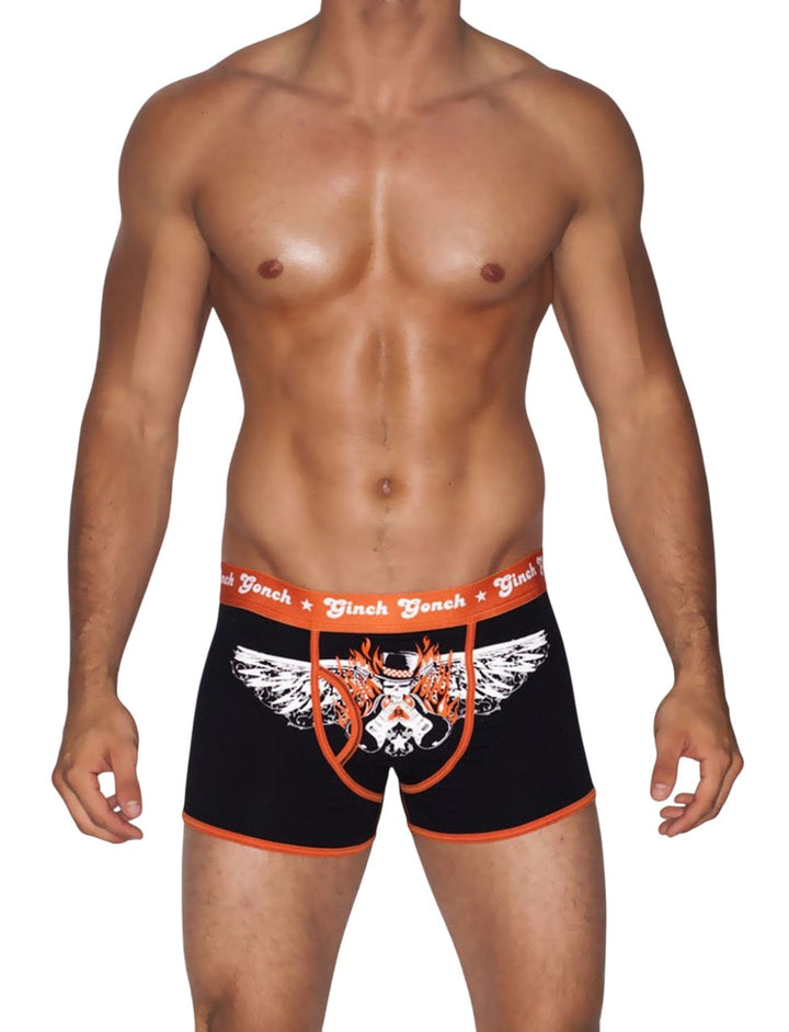 Ginch Gonch Rock Me Trunk - Rockstar Skull Cotton Stretch Boxer Brief
