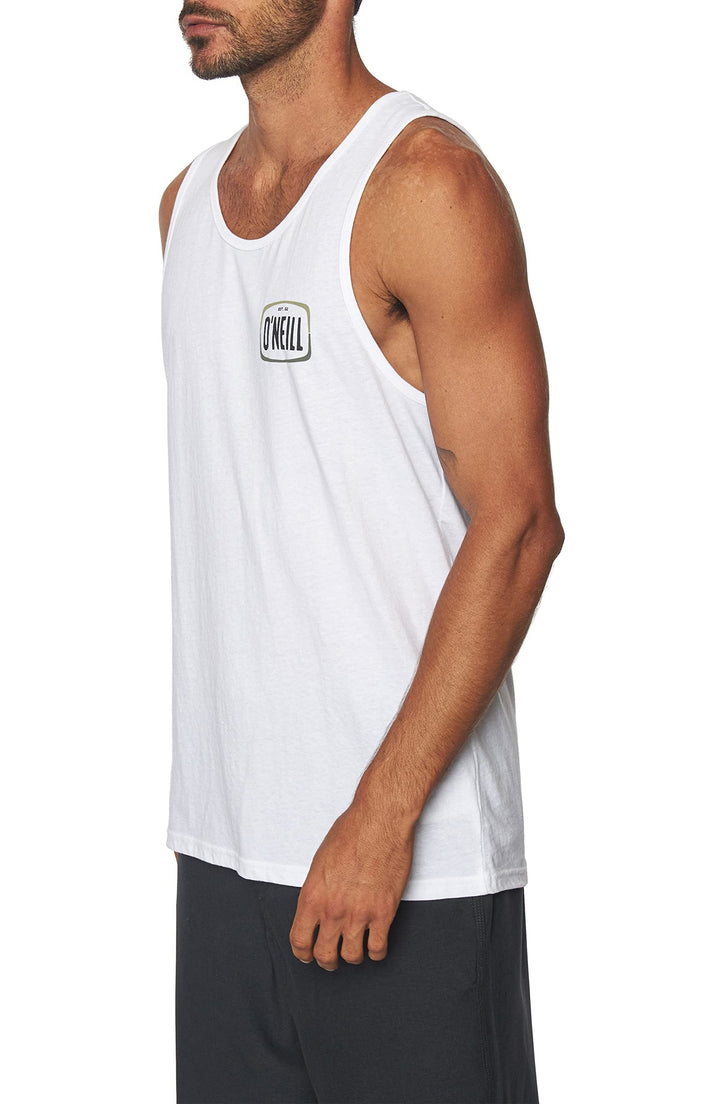 O'NEILL Mens Ulu Graphic Tank, White, S