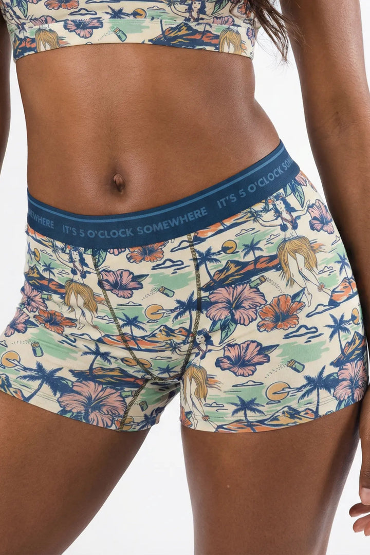 Shinesty x Margaritaville® "The Come Monday" Women’s Boxers – Tropical Print Loungewear