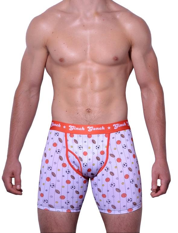 Ginch Gonch Hardball Boxer Brief - Sports Ball Polyester Stretch Underwear