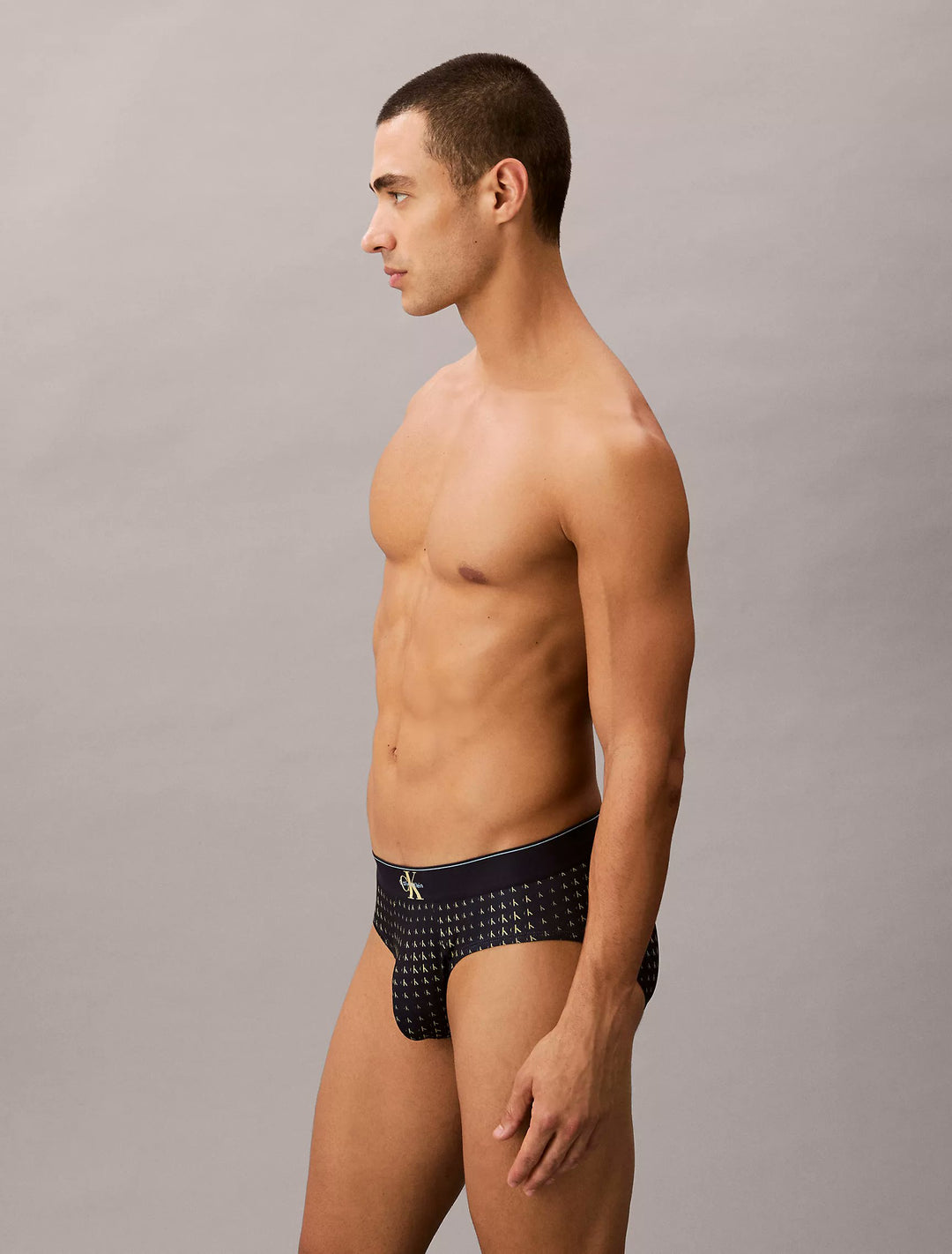 Men's Graphic Monogram Microfiber Stretch Hip Briefs | Moisture-Wicking, Quick-Dry