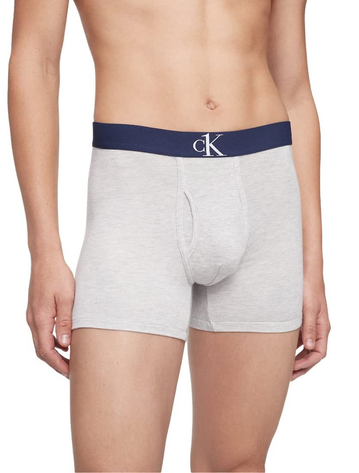 Calvin Klein CK One Plush Boxer Brief | Ultra-Soft Comfort Underwear | Blue Shadow