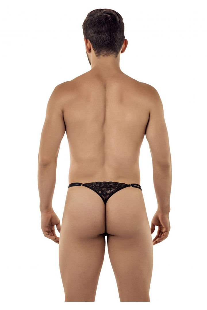 CandyMan men's black 99421 lace G-string thong – barely-there microfiber underwear