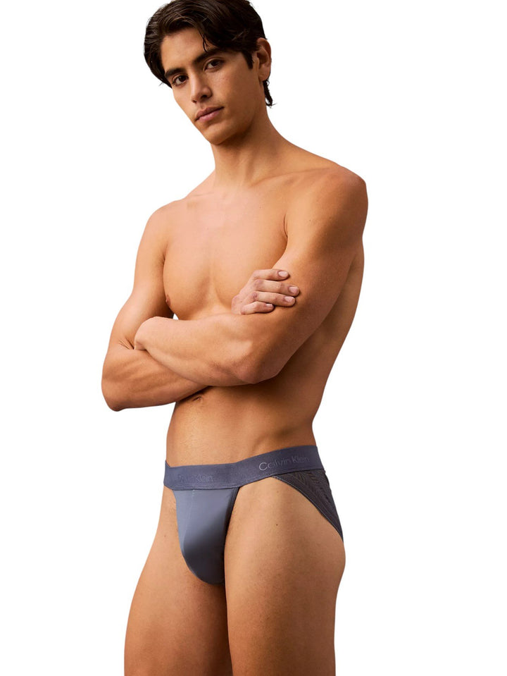 Calvin Klein Men's Sculpt Sport Brief with Galloon Lace Back - Recycled Microfiber Low Rise Underwear, Grisaille Grey