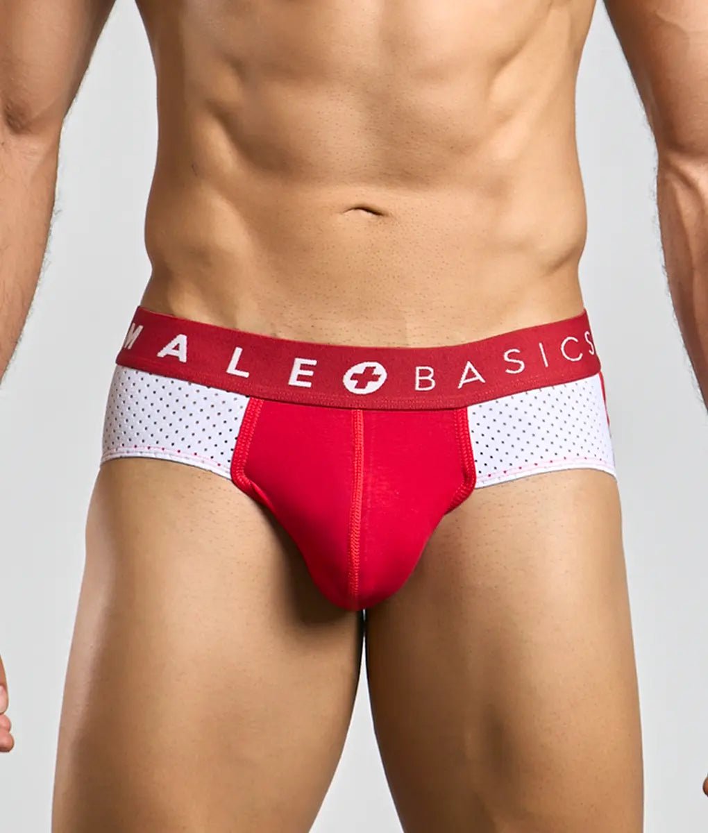 MaleBasics Men’s Dotted Boxer Briefs - Soft Cotton Stretch Underwear