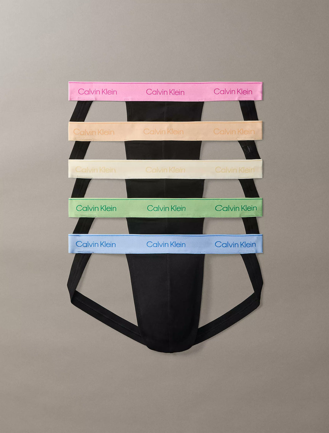 Calvin Klein Men's Icon Cotton Stretch Pride 5-Pack Jock Strap | Moisture-Wicking Cotton