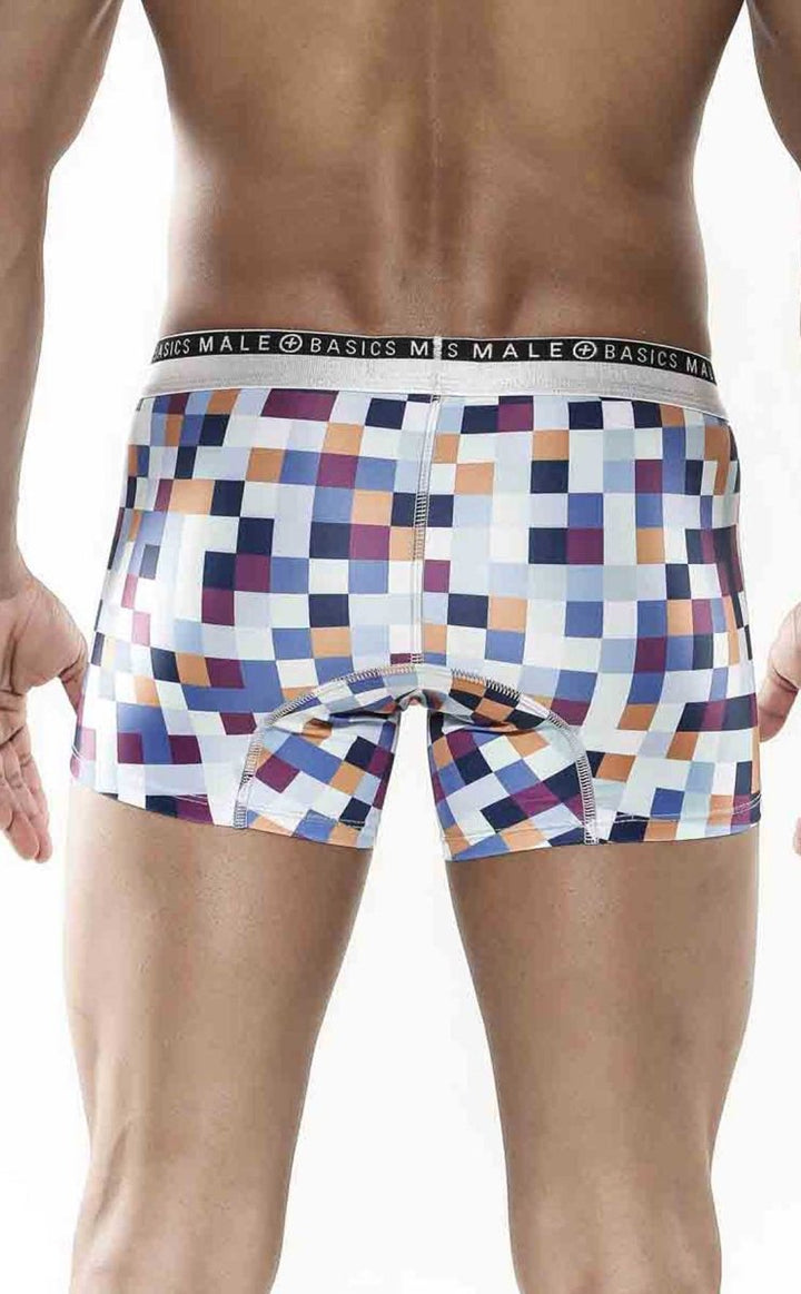 Malebasics Men’s Hipster Trunks - Pixel Print Comfort Fit