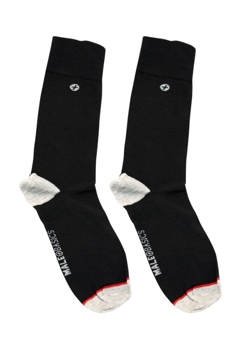 Malebasics Men’s Cotton Blend Dress Socks - Black (One Size)