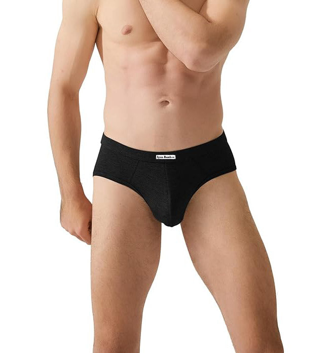 Spun Bamboo men's bamboo boxer briefs steel blue front view
