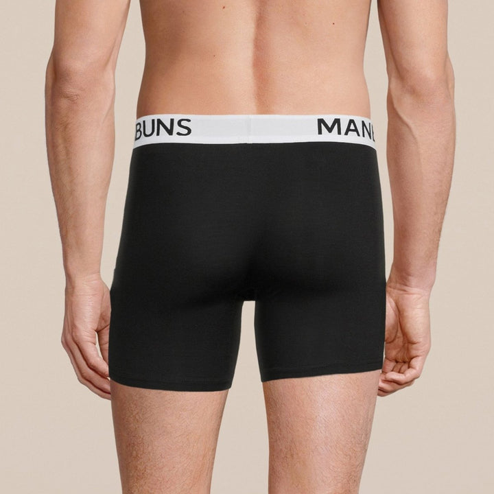 Manbuns Classic Black Boxer Brief Underwear with Pouch