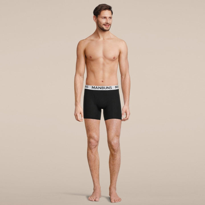 Manbuns Classic Black Boxer Brief Underwear with Pouch