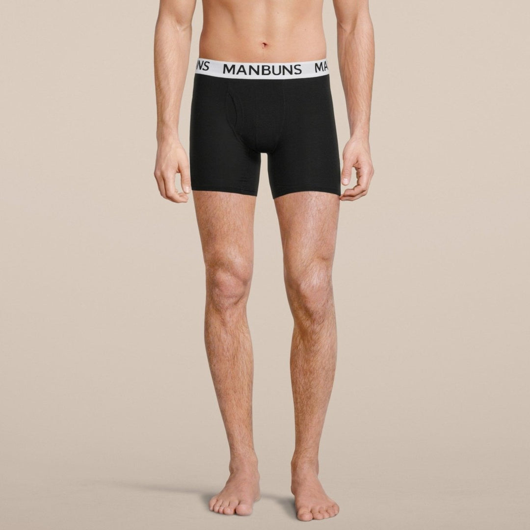 Manbuns Classic Black Boxer Brief Underwear with Pouch