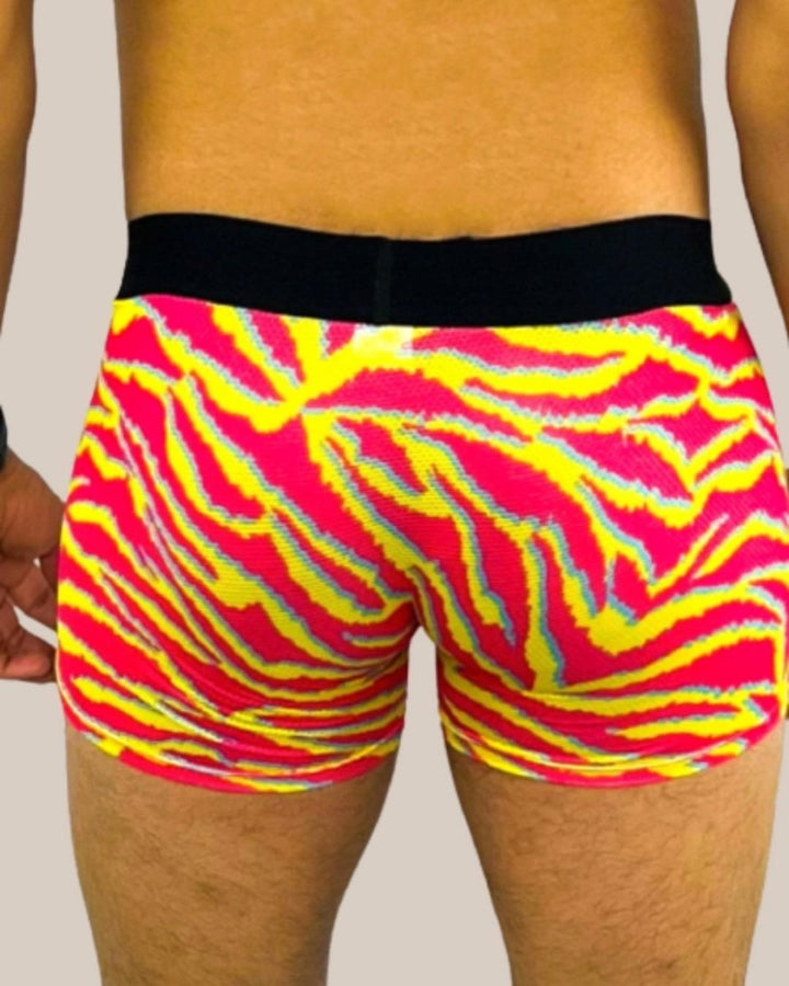 Manbuns Electric Zebra Boxer Trunk Underwear with Pouch