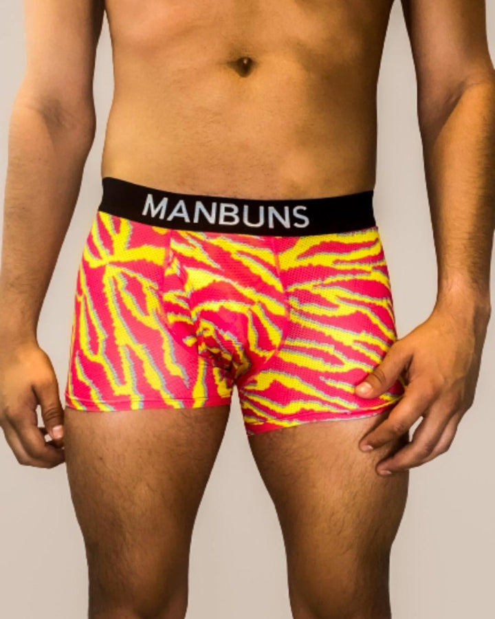 Manbuns Electric Zebra Boxer Trunk Underwear with Pouch