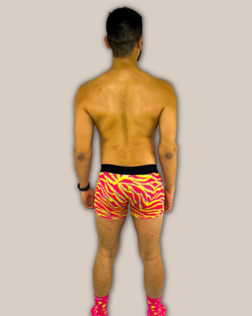 Manbuns Electric Zebra Boxer Trunk Underwear with Pouch