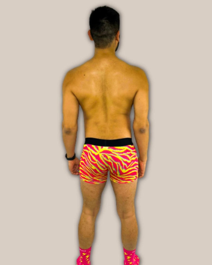 Manbuns Electric Zebra Boxer Trunk Underwear with Pouch