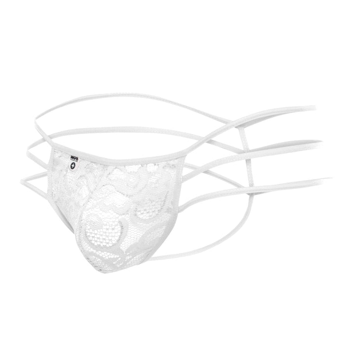 MOB Men's Triple Strap Lace Pouch Thong | Sheer Rose Lace Men's Underwear
