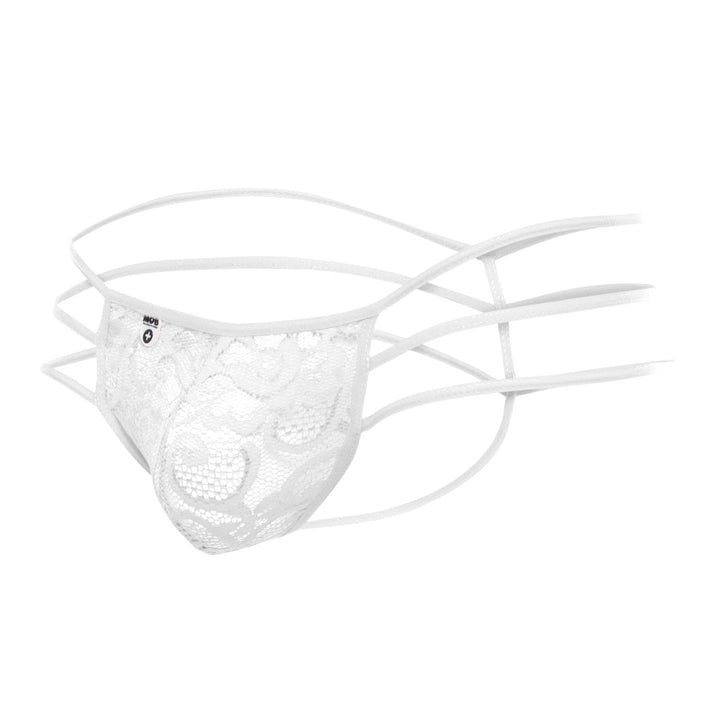 MOB Men's Triple Strap Lace Pouch Thong | Sheer Rose Lace Men's Underwear
