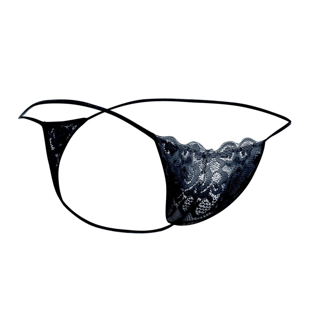 MOB Men's Lace Thong — Black | Sheer Lace Men's Underwear by MaleBasics
