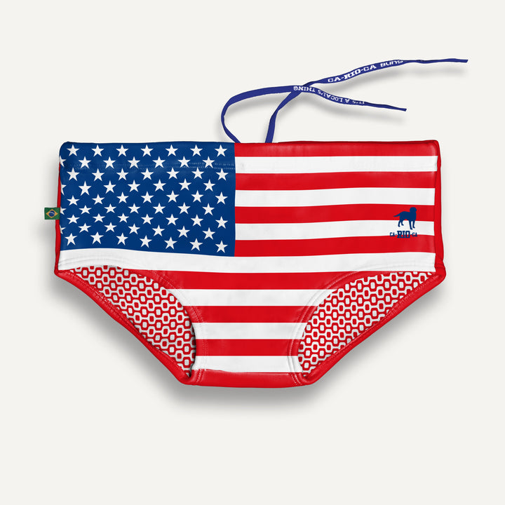 CA-RIO-CA Team USA Flag Print Sunga – handcrafted Brazilian men's swimwear USA flag design