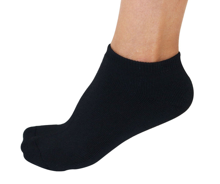 Spun Bamboo no-show anklet socks in black – bamboo viscose cushion moisture-wicking athletic socks