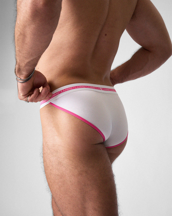 TEAMM8 Optic Sports Brief in Fuchsia – contour-fit performance brief with branded waistband