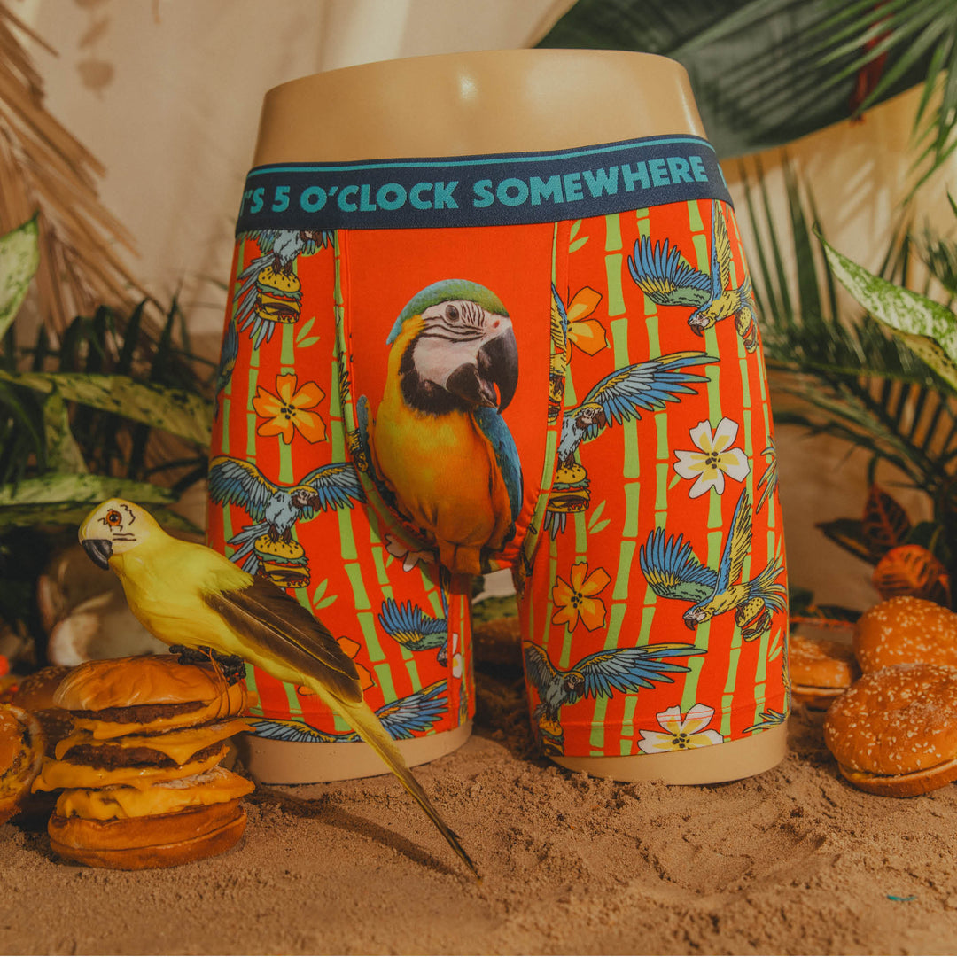 Shinesty x Margaritaville® "The Key West" Long Leg Boxer Briefs with Ball Hammock® Pouch & Fly