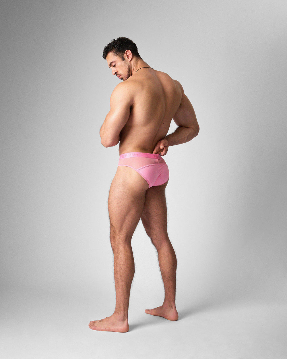 TEAMM8 Score Sheer Slim Brief in Blush – slim-cut sheer men's brief