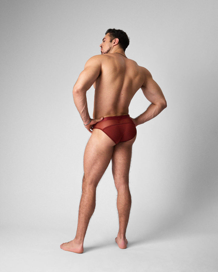 TEAMM8 Score Sheer Slim Brief in Shiraz – slim-cut sheer men's brief