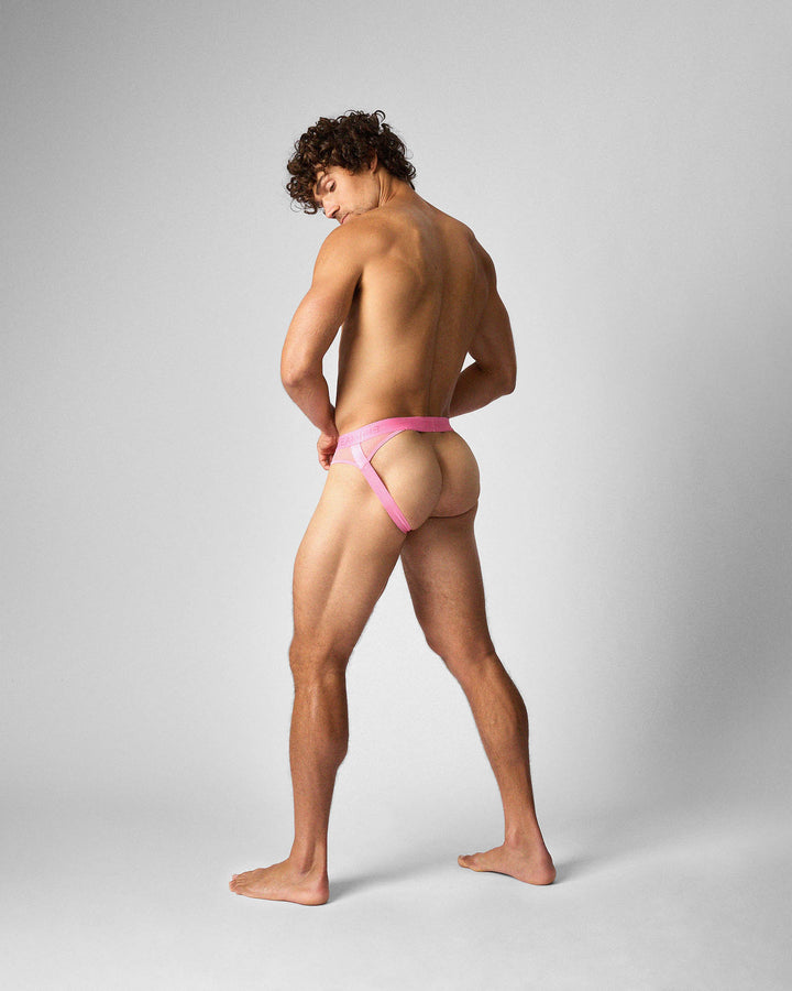 TEAMM8 Score Sheer Slim Jockstrap in Blush – sheer-panel men's jockstrap