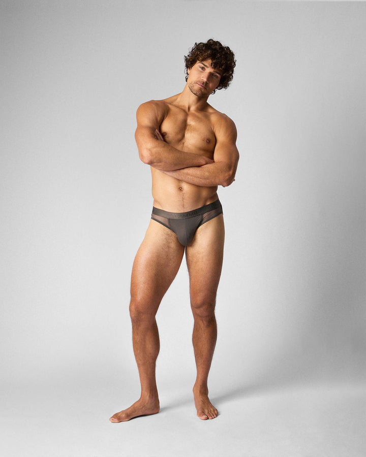 TEAMM8 Score Sheer Slim Jockstrap in Pewter – sheer-panel men's jockstrap