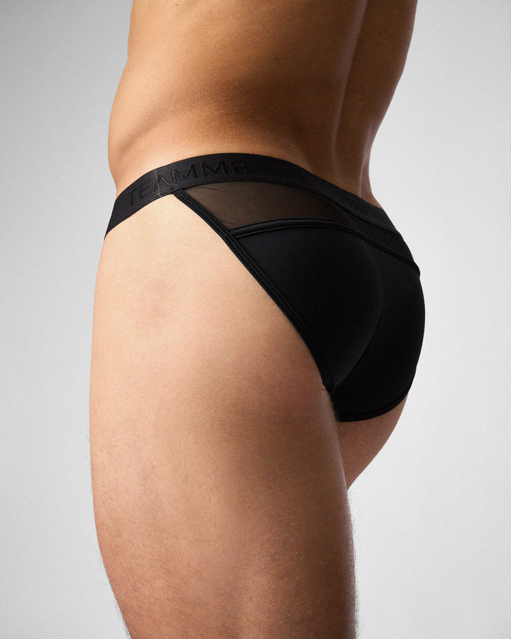 TEAMM8 Score Sheer Sports Brief in Onyx – bold sheer sports brief