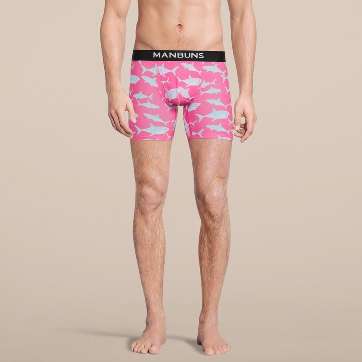 Manbuns Baby Shark Boxer Brief Underwear with Pouch