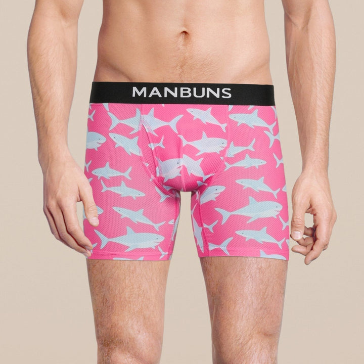 Manbuns Baby Shark Boxer Brief Underwear with Pouch