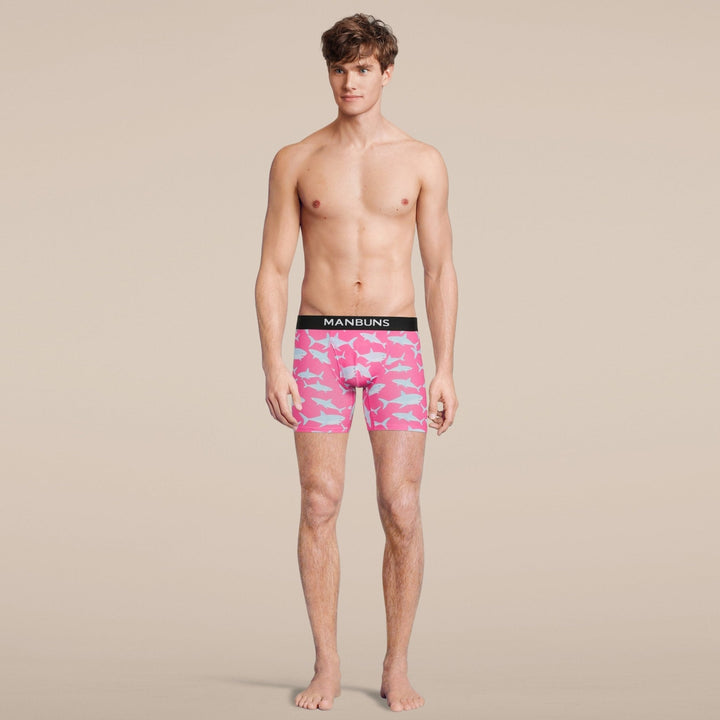 Manbuns Baby Shark Boxer Brief Underwear with Pouch