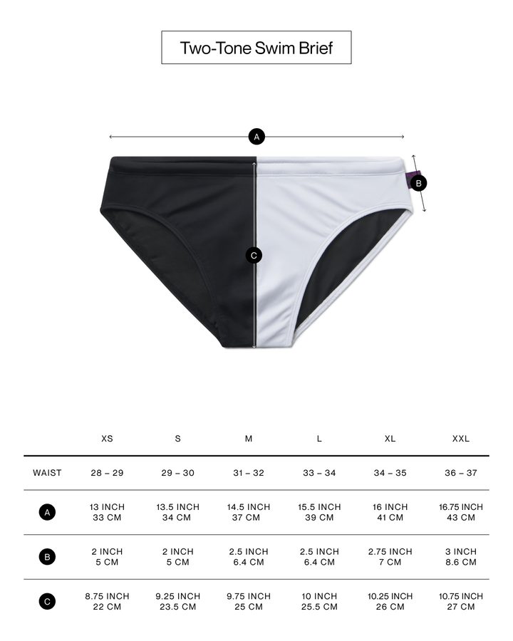 Onishi men's Two-Tone Swim Brief limited edition – recycled nylon low-rise swimwear