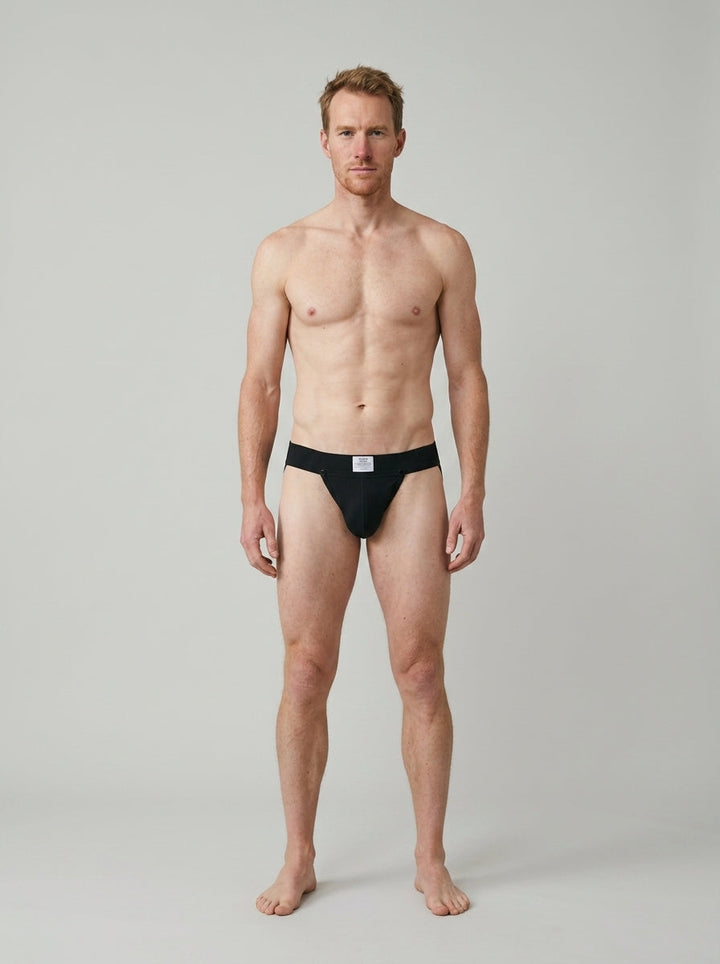 HisJock Snap Jock 2.0 in black – men's snap release removable pouch jockstrap